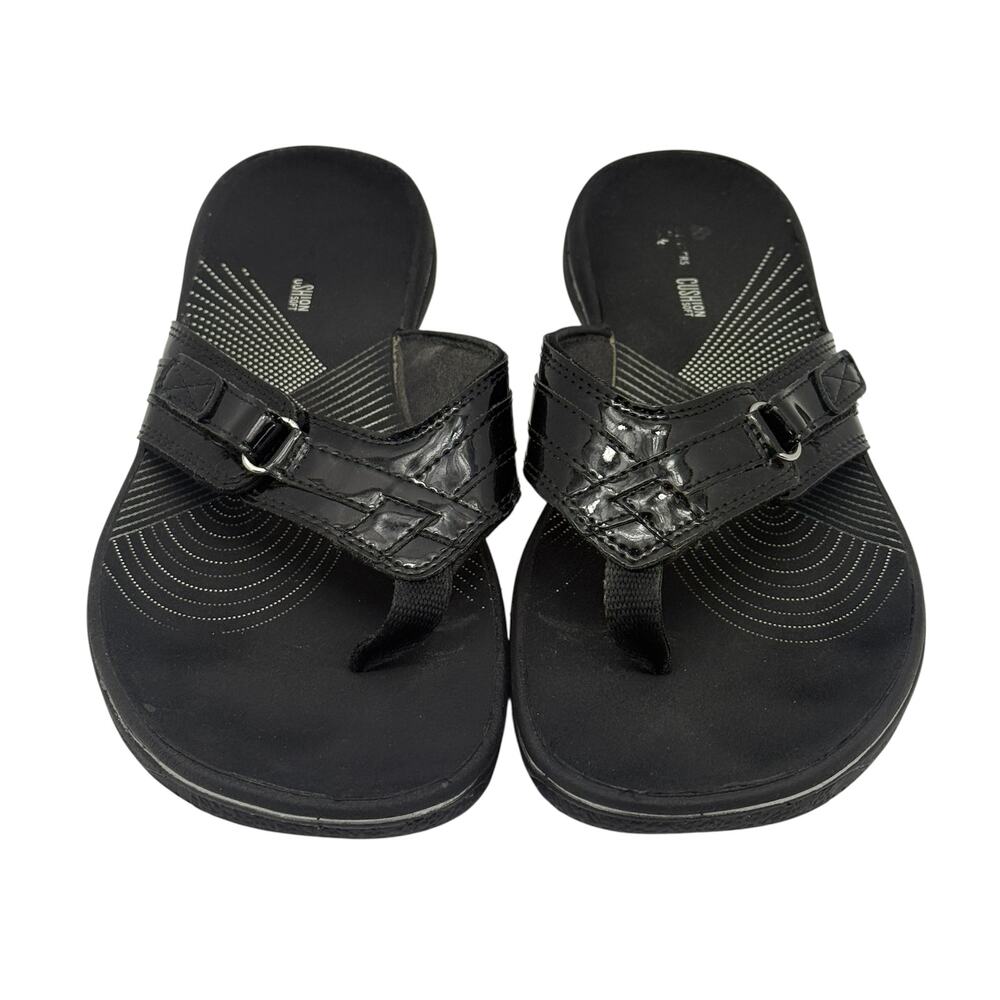 Clarks Cloud Steppers Black Sandals Womens 8M Shoes